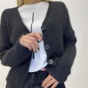 cardigan con bottoni glitter